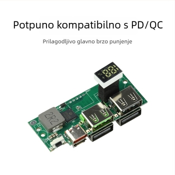 Šest interfejsa PD QC modul za brzo punjenje s potpuno protokolom i digitalnim zaslonom, IP5356, 3.7V, DIY power bank