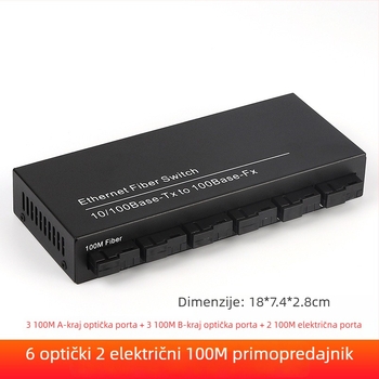 Transceiver optoelektronički za videonadzor, monomodno vlakno, SC priključak, 1310 nm, 100 Mbps