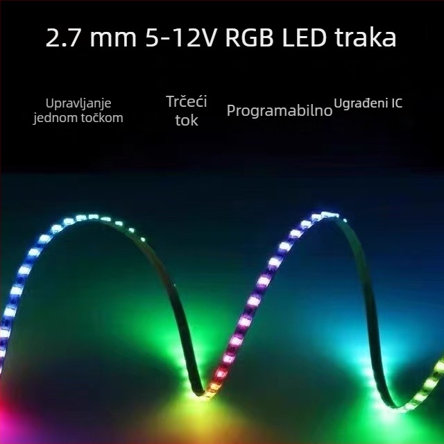 RGB LED trak za automobilsko unutarnje osvjetljenje, ultra tanak, širina 2.7 mm/4 mm, 5V