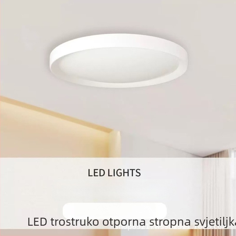 LED ultra-tanka svjetiljka s trostranom zaštitom, minimalistički modern dizajn, kružnog oblika za balkon, kuhinju, hodnik, spavaću sobu i dnevnu sobu