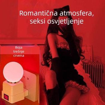 Romantična ružičasta lampa za spavaću sobu, noćna svjetiljka na utičnicu za parove