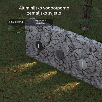 Vanjska vodootporna podna svjetiljka, duga vertikalna traka, ugradna, 3W, s jednim snopom svjetla, za dvorišne stepenice i kutove zida