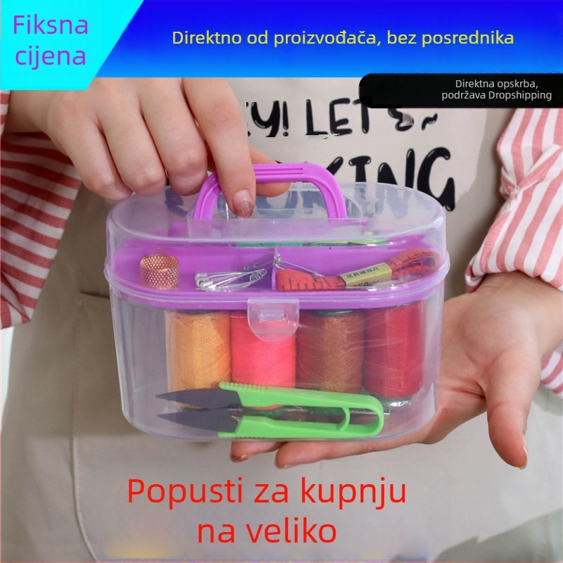 10-dijelni set šivaće kutije, igle s pozlaćenim vrhom, velike veličine, kućni šivački alati s ravnalom, prijenosni putni set za šivanje