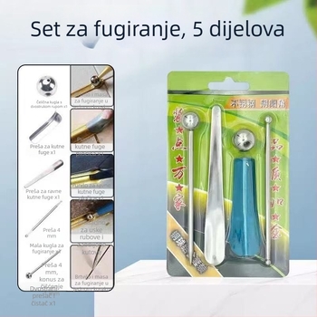 Alati za fugiranje pločica od nehrđajućeg čelika, 5-dijelni set, kutni spojni kit