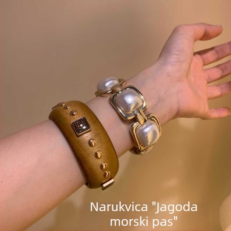 Ženski široki narukvica s geometrijskim zvjezdicama i kristalima, retro stil, elegantni nakit