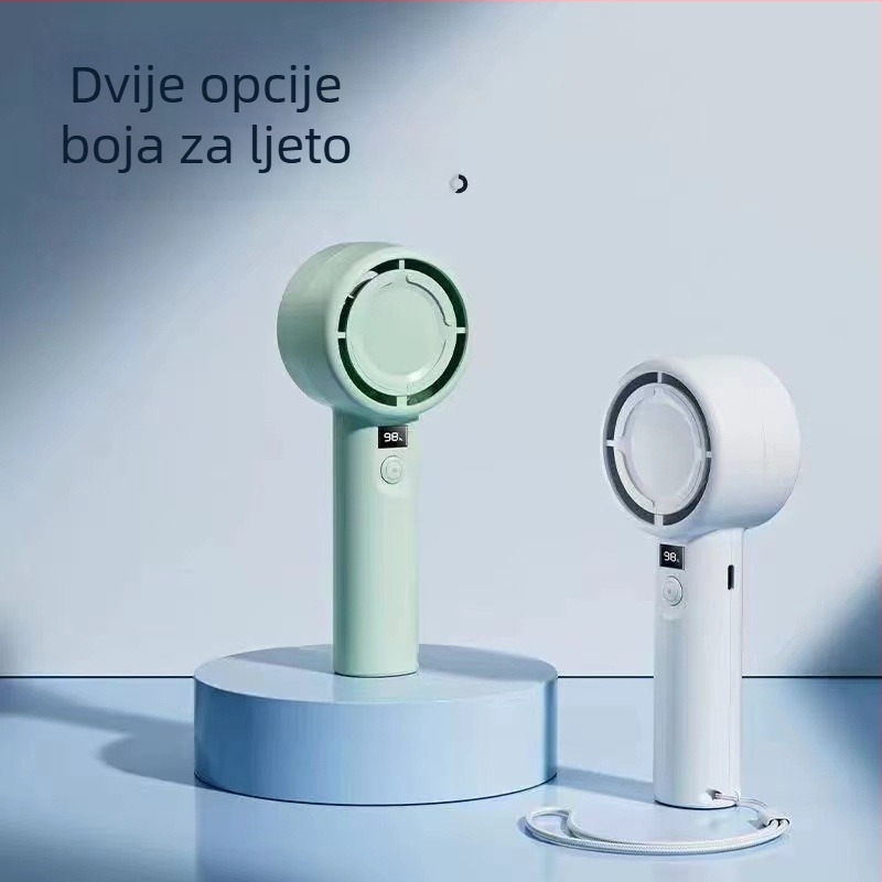 Ručni USB ventilator, mini, 5 brzina, s digitalnim zaslonom, tih