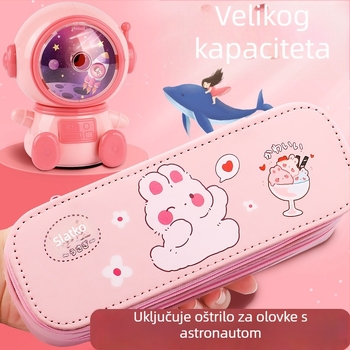 Dvostruka pernica za djevojčice u prvom razredu, velika kapaciteta, slatka školska kutija za olovke