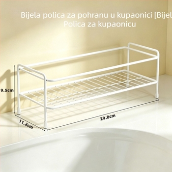 Polica za odlaganje uz umivaonik kupaonice s završnim premazom u boji nehrđajućeg čelika za kozmetiku i njegu kože
