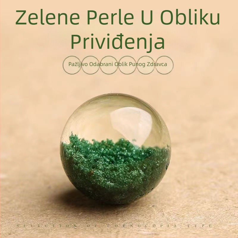 Green Ghost kristalne perle - slobodne 8 mm okrugle perle za DIY nakit, distanceri za narukvice