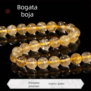 Prirodne brazilske kristalne perle u prozirno zlatnoj boji, poluzavršeni dijelovi za DIY ogrlicu i narukvicu