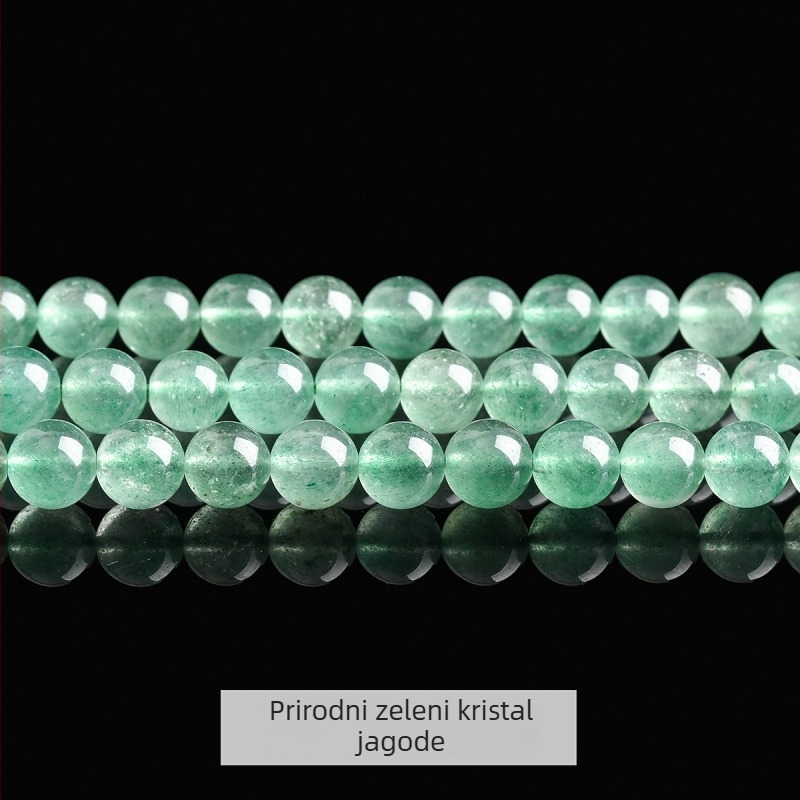 Prirodne zelene jagoda kristalne perle za narukvicu, slobodne perle – DIY okrugle perle
