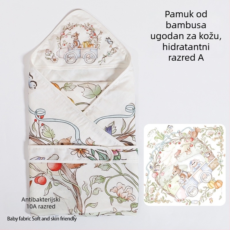 Novorođena swaddle deka od bambus-pamuka, lagana ljetna omotnica za bebu