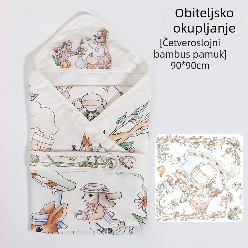 Novorođena swaddle deka od bambus-pamuka, lagana ljetna omotnica za bebu