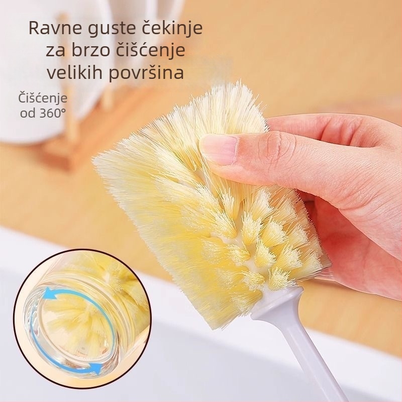 Duga četka za čaše s gustim vlaknima za čišćenje teško dostupnih mjesta
