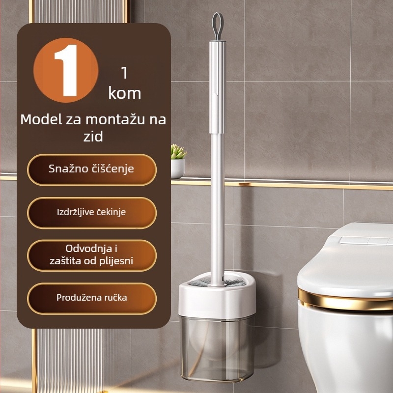 Četka za WC za kućnu upotrebu, bez mrtvih kutova, novi model 2025, zidna montaža