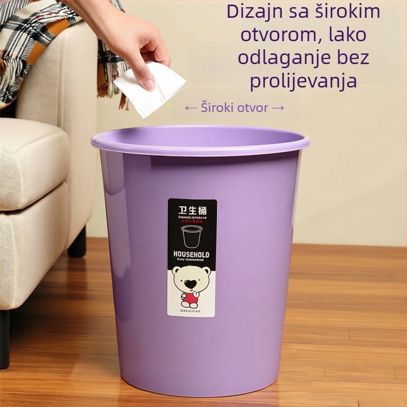 Srednje veličine kućni kanta za otpad za dnevni boravak, kuhinju, kupaonicu i spavaću sobu — s poklopcem, uskim profilom, otporan na miris