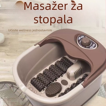 Potpuno automatska kadica za stopala s grijanjem i masažom, konstantna temperatura, infracrveno steriliziranje i masaža mjehurićima, kapacitet 3-8 L, dubina 20-30 cm, pomični kotačići