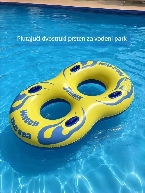 Odrasli dvostruki plivački prsten od debelog PVC-a, napuhan, oblik osam