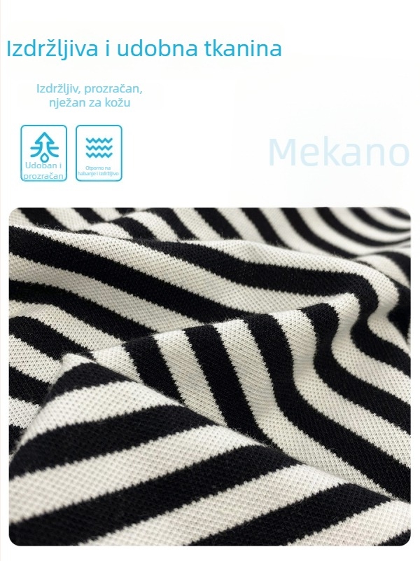 Polo majica za dječake, kratkih rukava, korejskog stila, 100% pamuk, prugasti piqué