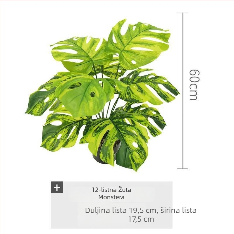 Umjetni Monstera listovi za zidnu dekoraciju – zeleni plastični listovi