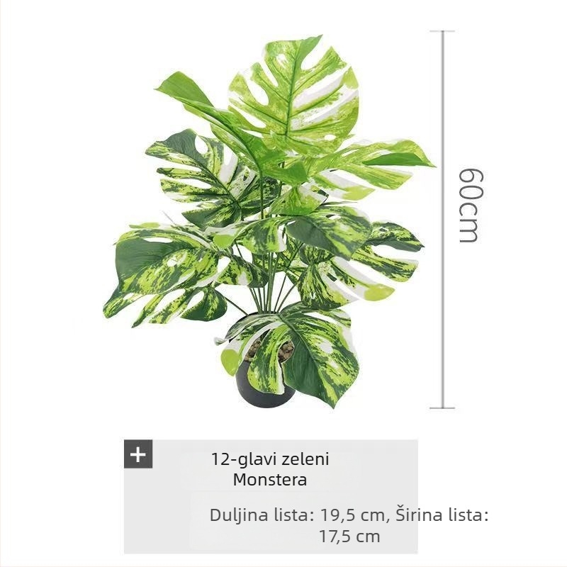 Umjetni Monstera listovi za zidnu dekoraciju – zeleni plastični listovi