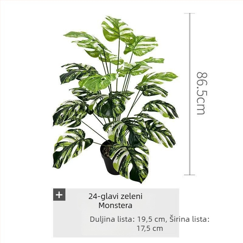 Umjetni Monstera listovi za zidnu dekoraciju – zeleni plastični listovi