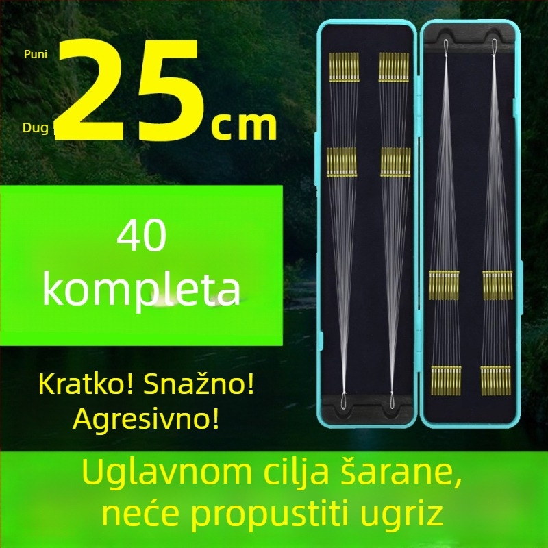 40 komada završnih kratkih dvostrukih kuki s zlatnim kućištem