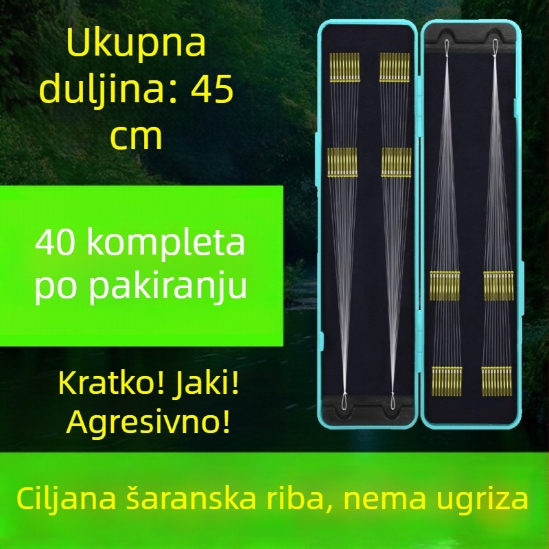 40 komada završnih kratkih dvostrukih kuki s zlatnim kućištem