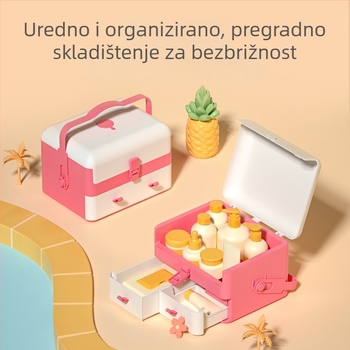 Velika prijenosna kutija za njegu beba, kutija za pohranu potrepština, otporna na prašinu, za bebe i lijekove