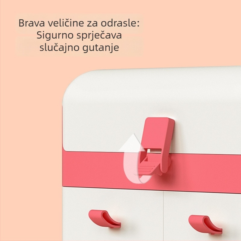 Velika prijenosna kutija za njegu beba, kutija za pohranu potrepština, otporna na prašinu, za bebe i lijekove