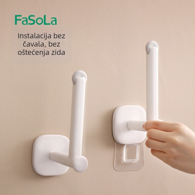 FaSoLa zidni organizator za vješanje bez bušenja, bijeli, ljepljivi stalak za kuhinju i kupaonicu