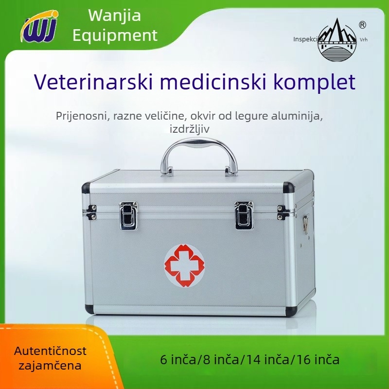 Kućna medicinska kutija od aluminijskog legura, prijenosna, s zaključavanjem, velika kapaciteta