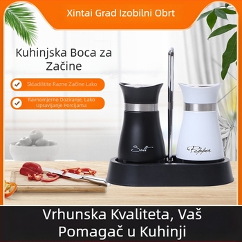 Set posuda za začine od nehrđajućeg čelika, moderan minimalistički dizajn, 0,5 g posuda za sol s pritiskom