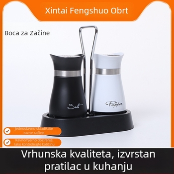 Set posuda za začine od nehrđajućeg čelika, moderan minimalistički dizajn, 0,5 g posuda za sol s pritiskom