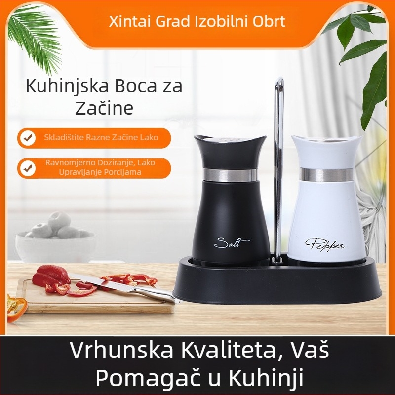 Set posuda za začine od nehrđajućeg čelika, moderan minimalistički dizajn, 0,5 g posuda za sol s pritiskom