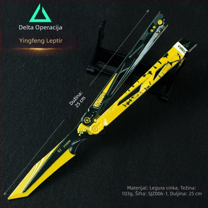 Triangle Z Akcijski model Shadow Edge oružje, nož leptir i metalni stalak za izlaganje