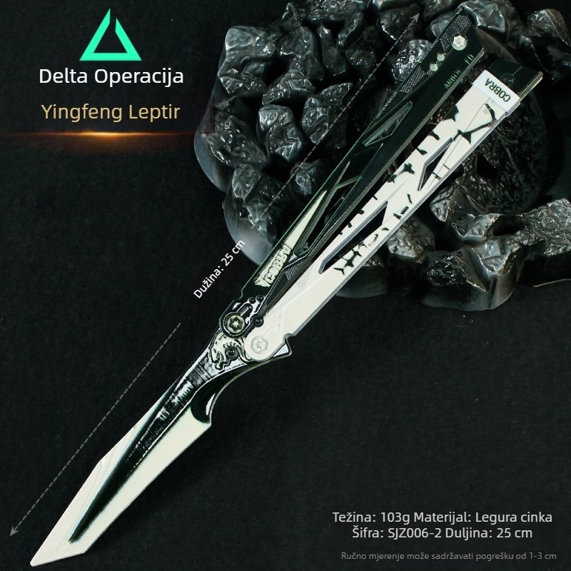 Triangle Z Akcijski model Shadow Edge oružje, nož leptir i metalni stalak za izlaganje