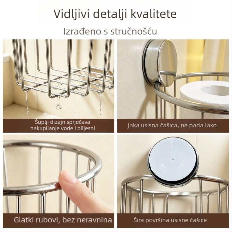 Kuhinjska košarica za skladištenje luka, đumbira i češnjaka; zidni držač na unutarnjoj strani vrata ormara; sprječava prijenos mirisa; organizirano skladištenje đumbira, češnjaka i čili papričica.