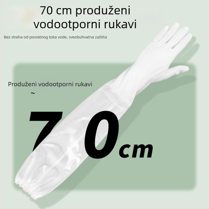 Ekstra duge, debele i izdržljive kućne rukavice za pranje rublja, kuhinju i pranje posuđa; ljetne vodootporne PVC rukavice za čišćenje