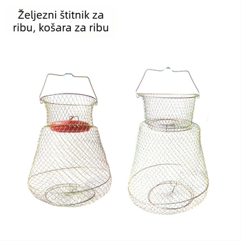 Sklopivi željezni koš za ribu s plutačom – oprema za ribolov