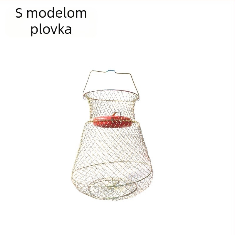 Sklopivi željezni koš za ribu s plutačom – oprema za ribolov