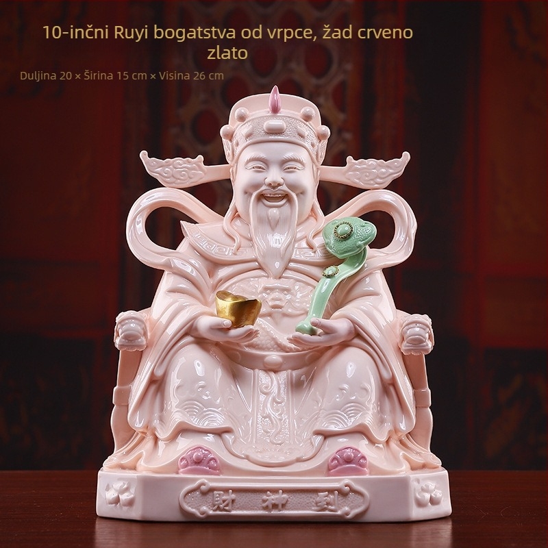 Keramička statua Boga bogatstva Bi Gan, bijeli porcelan
