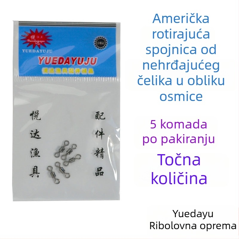 Konekto s prstenom u obliku osmerokuta, pločica montirana, američkog stila, za ribolovnu opremu