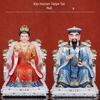Husantai bog i božica statue, imitacijske porculanske Buddha figure, oslikane figure Hu Huang Chang i Četiri velike obitelji za kućnu štovanje