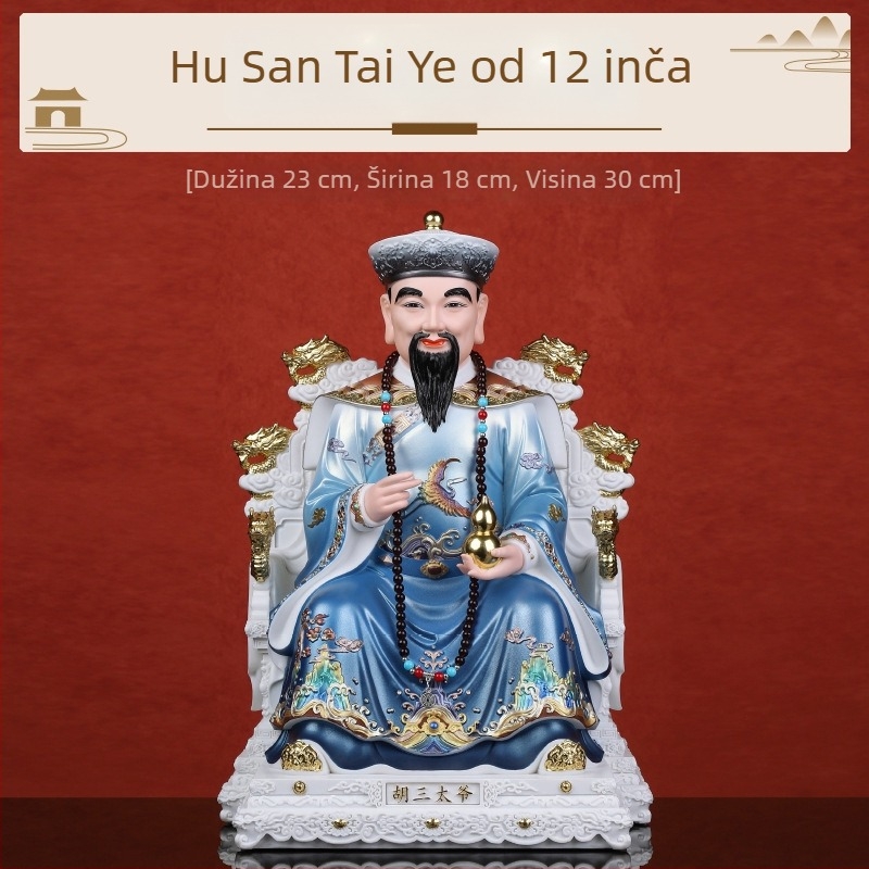 Husantai bog i božica statue, imitacijske porculanske Buddha figure, oslikane figure Hu Huang Chang i Četiri velike obitelji za kućnu štovanje