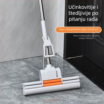 38 cm mop sa spužvom, bez potrebe za ručnim pranjem, visoke kvalitete, izdržljiv, deblji, jednostavan za korištenje
