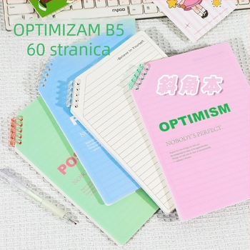 Shuangyi nova stil dijagonalni rub PP spiralna bilježnica, B5 format, jednostavan studentski planer