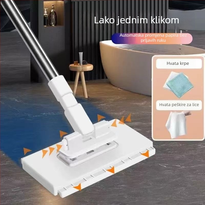 Mini mop s ponovo upotrebljivom krpom i klipsom – kućno čišćenje u jednom prolazu, bez ispiranja