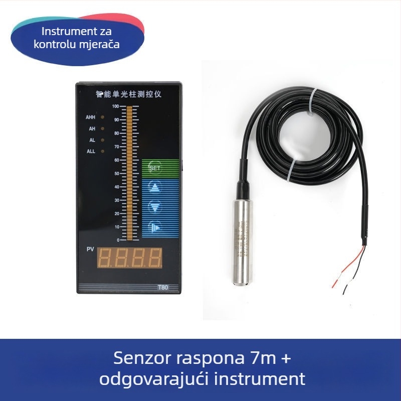 Podvodni mjerni transmiter razine tekućine, otporan na visoke temperature, senzor razine s izlazom 4-20 mA, kontroler i mjerni pokazatelj razine
