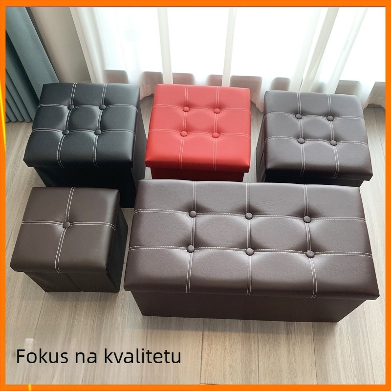 Veliki skladišni taburet s kopčom za remen, može poslužiti i kao sjedalo, kutija za pohranu igračaka, japanski stil, ojačan, moguć ispis logotipa